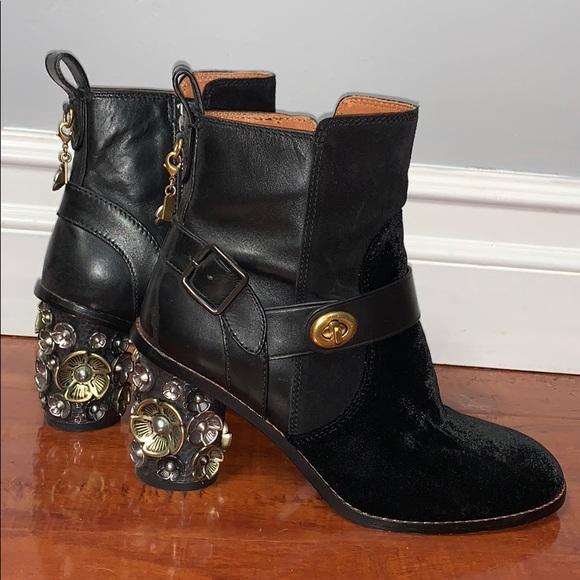 coach tea rose boots